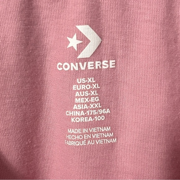Converse Cropped T-shirts Women’s XL Short Sleeve Crew Neck Pink Graphic Logo - Picture 3 of 6